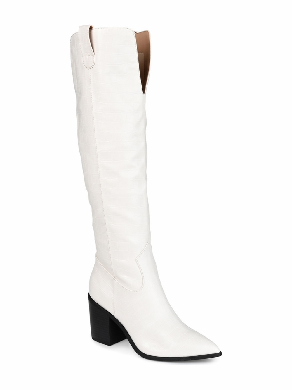 Journee Collection Therese Tru Comfort Foam Knee-High Boots White Croc 9 WDXWC